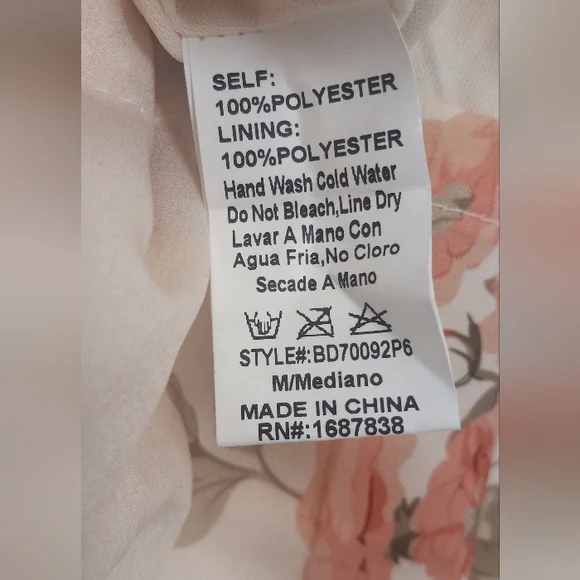 Romantic Floral Sweetheart Puff Sleeve Bodycon Mini Dress Medium Valentines NWOT - Picture 16 of 16